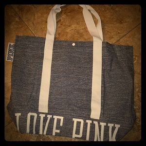 VS PINK new tote bag large !! Gray and white
